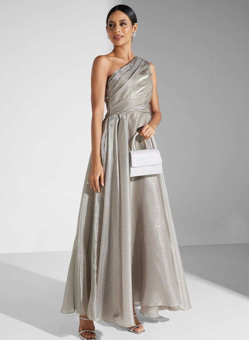 Namshi x Metallic One-Shoulder Dress - Image 1