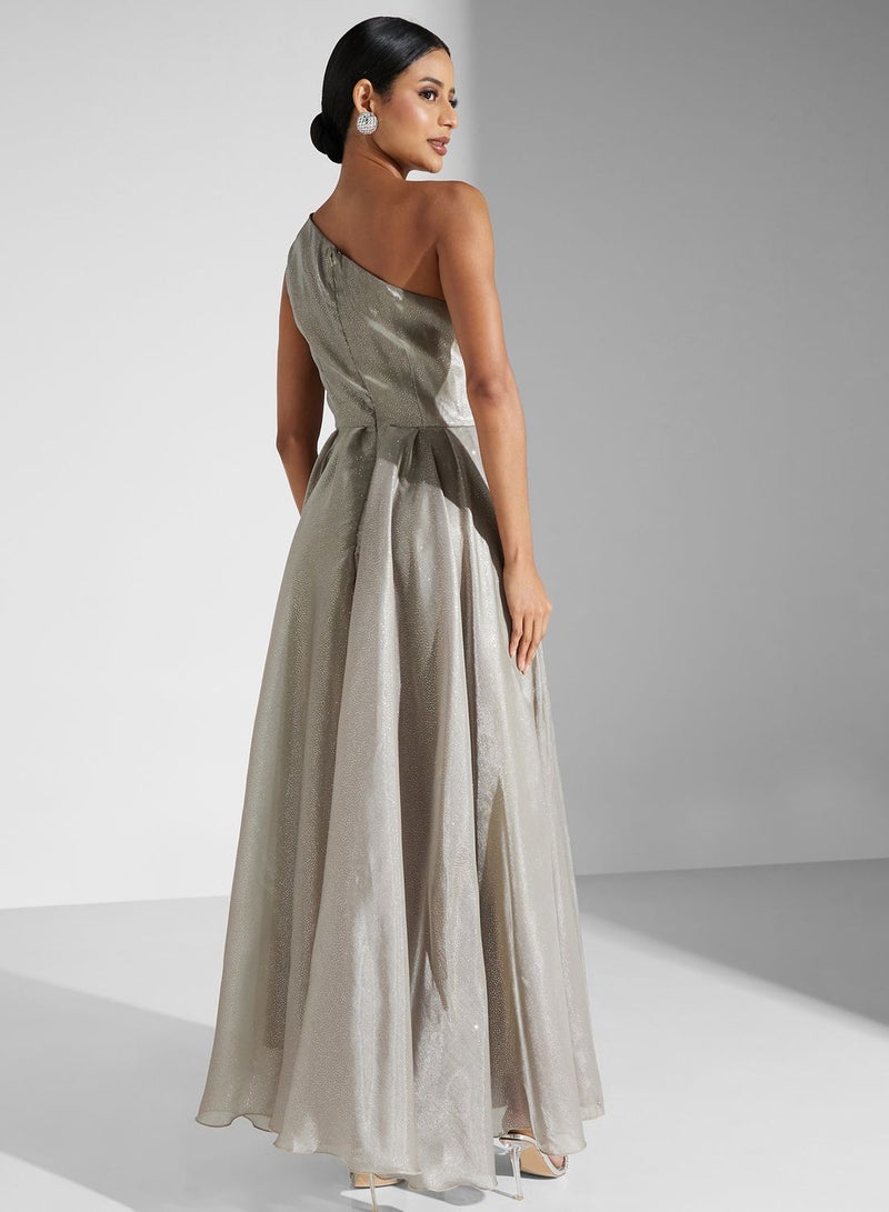 Namshi x Metallic One-Shoulder Dress - Image 2