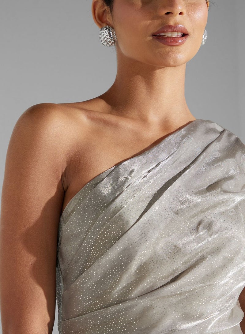Namshi x Metallic One-Shoulder Dress - Image 4