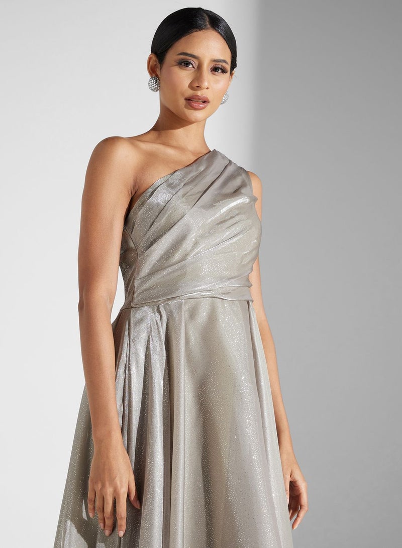 Namshi x Metallic One-Shoulder Dress - Image 3