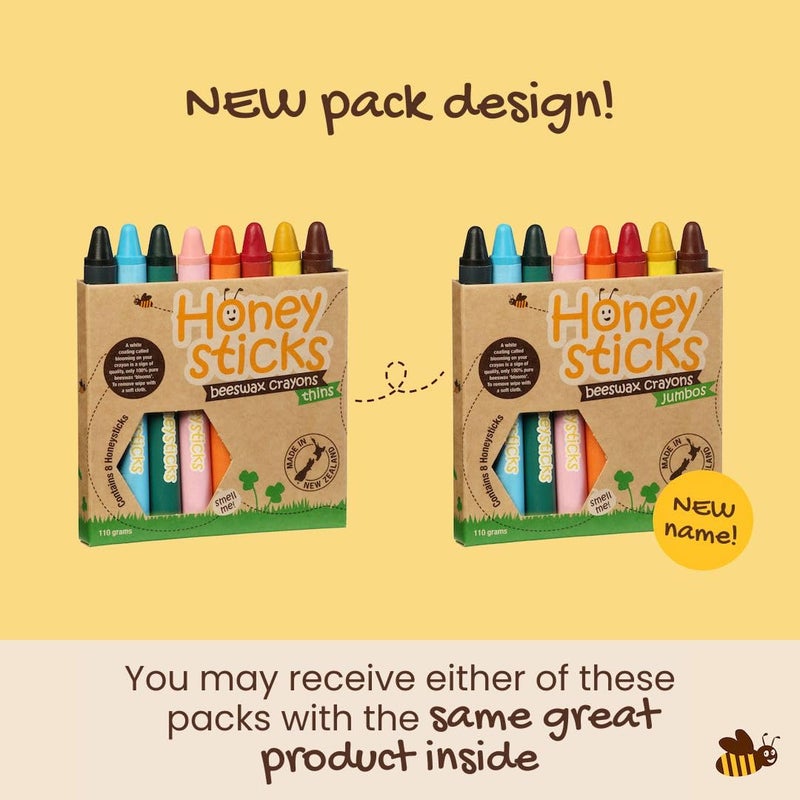 Honeysticks Jumbo Crayons (8 Pack) - 100% Pure Beeswax Crayons - Non Toxic Crayons for Kids - Large Crayons, Easy to Hold and Use, Unbreakable, Eco Friendly, Preschool Art Supplies, For Kids 2-4, 4-8 - Image 4