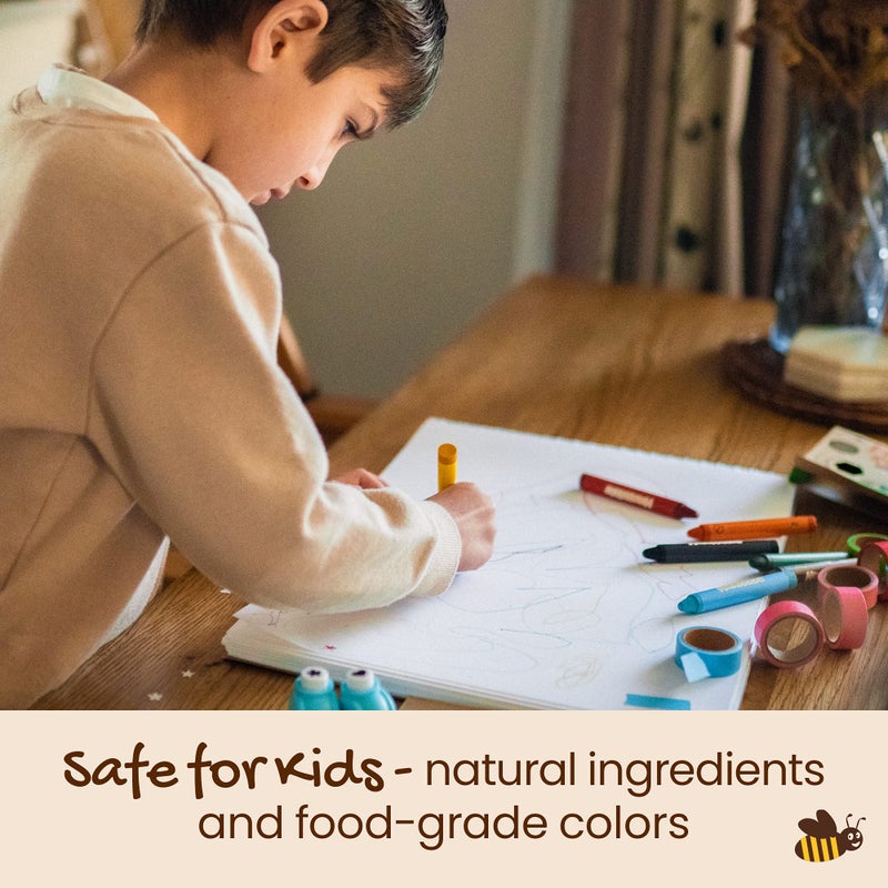 Honeysticks Jumbo Crayons (8 Pack) - 100% Pure Beeswax Crayons - Non Toxic Crayons for Kids - Large Crayons, Easy to Hold and Use, Unbreakable, Eco Friendly, Preschool Art Supplies, For Kids 2-4, 4-8 - Image 3