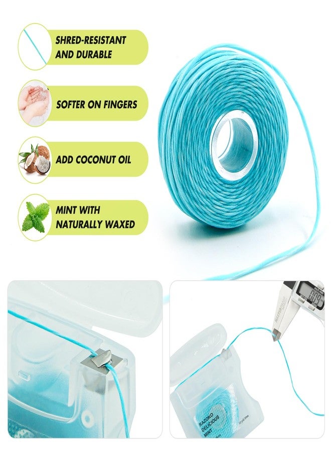 RAZOKO Coconut Oil Infused Woven Dental Floss, Vegan and Cruelty-Free, Mint Scent, 4 Month Supply(33 Yds x 2 Units) - Image 2