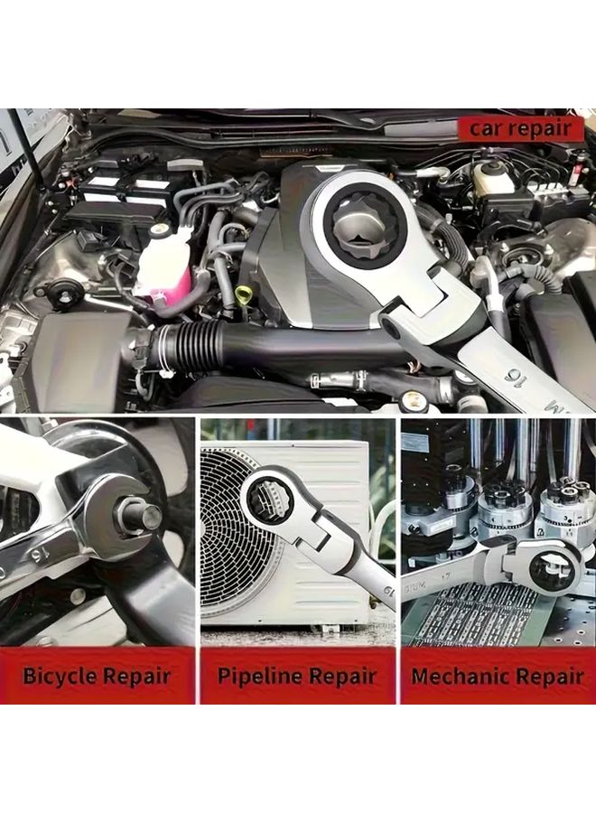 Heavy Duty Manual Wrench Tool 2pcs Chromium Vanadium Adjustable Jaw Hand Crank Multifunctional Hand Tool No Battery Needed Portable Durable Metal Construction For Automotive Plumbing DIY Projects Professional Mechanics Home Use Ergonomic Compact Sturdy Design - Image 2