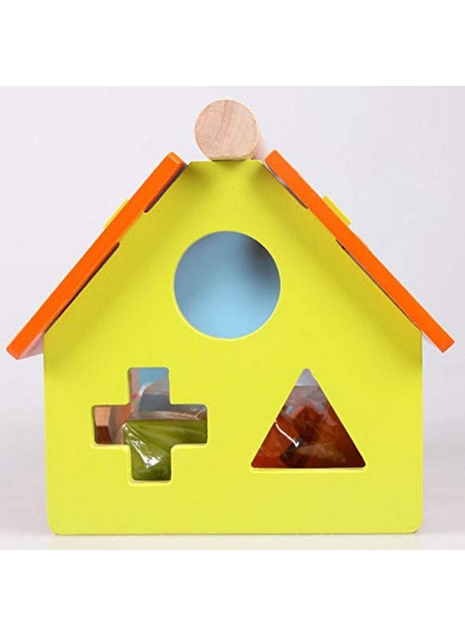 FunBlast - FunBlast Shape Sorter Wooden House with Pounding Bench Ball and Hammer for Kids, Educational Digital Number, Shapes and Symbol Cognition House Toy - Image 1