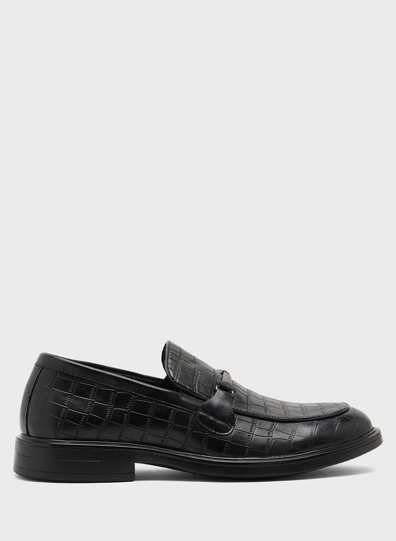 Robert Wood Croc Emboss Formal Slip Ons - Image 1