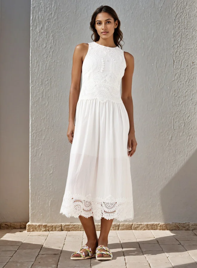 تواكستريمز 2Xtremz Lace Detail Sleeveless Midi Dress