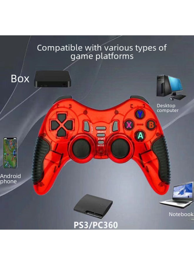 Wireless Game Controller Single Player Computer TV Box Handheld Device USB Interface Vibration Function For PC Game Console Android Phone-Product Color:Red  - Image 4