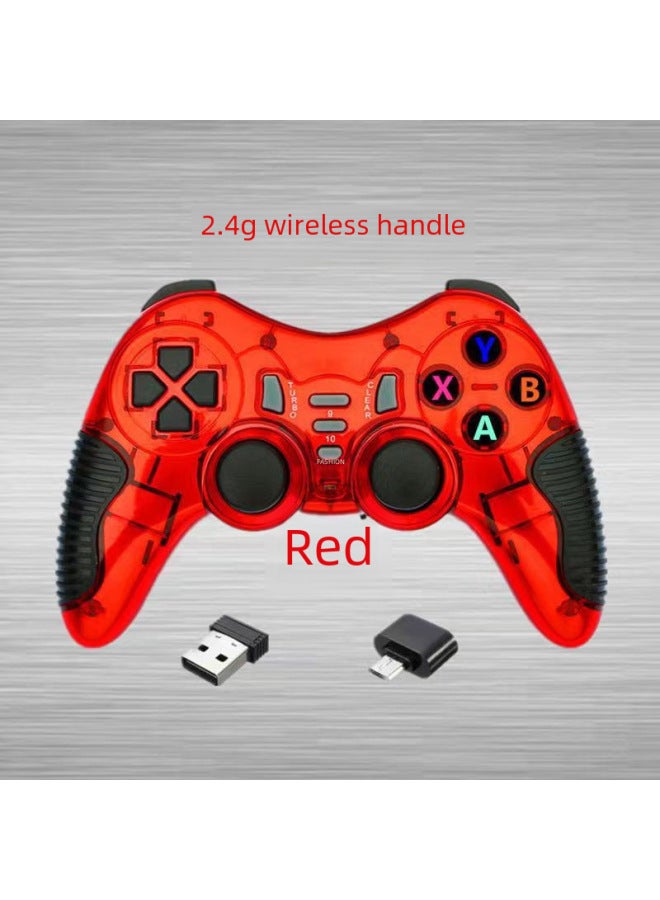 Wireless Game Controller Single Player Computer TV Box Handheld Device USB Interface Vibration Function For PC Game Console Android Phone-Product Color:Red  - Image 5