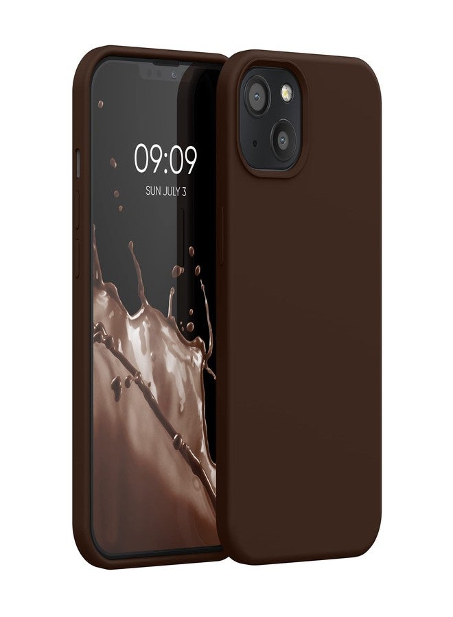 kwmobile Case Compatible with Apple iPhone 13 Case - TPU Silicone Phone Cover with Soft Finish - Chocolate - Image 1