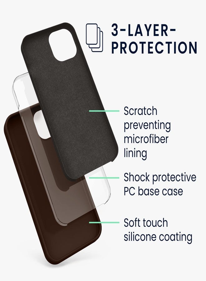 kwmobile Case Compatible with Apple iPhone 13 Case - TPU Silicone Phone Cover with Soft Finish - Chocolate - Image 2
