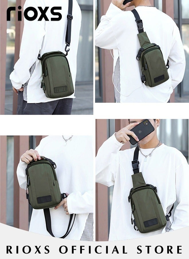 RIOXS Crossbody Sling Bag Body Chest Sling Shoulder Bag for Men Women Casual Shoulder Backpack Bag Lightweight Waterproof Daypack for Workout Travel, Hiking, Casual Use, Running Phone Holder for Men Women, Anti Theft Backpack for Traveling Chest Shoulder Bag - Image 3