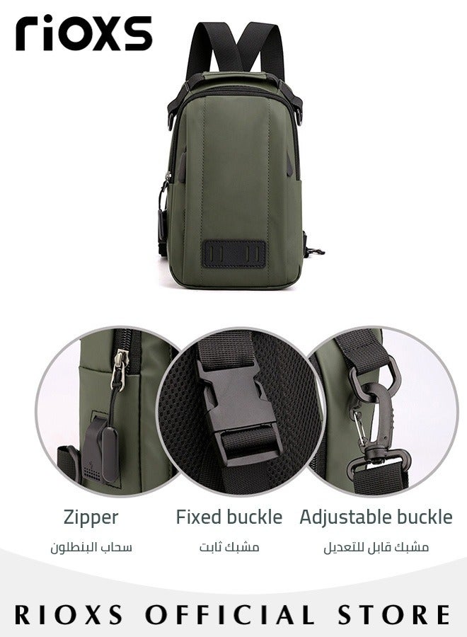 RIOXS Crossbody Sling Bag Body Chest Sling Shoulder Bag for Men Women Casual Shoulder Backpack Bag Lightweight Waterproof Daypack for Workout Travel, Hiking, Casual Use, Running Phone Holder for Men Women, Anti Theft Backpack for Traveling Chest Shoulder Bag - Image 4