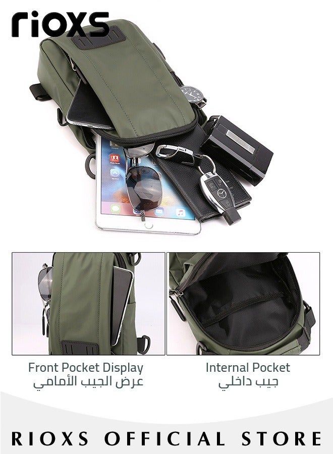 RIOXS Crossbody Sling Bag Body Chest Sling Shoulder Bag for Men Women Casual Shoulder Backpack Bag Lightweight Waterproof Daypack for Workout Travel, Hiking, Casual Use, Running Phone Holder for Men Women, Anti Theft Backpack for Traveling Chest Shoulder Bag - Image 5