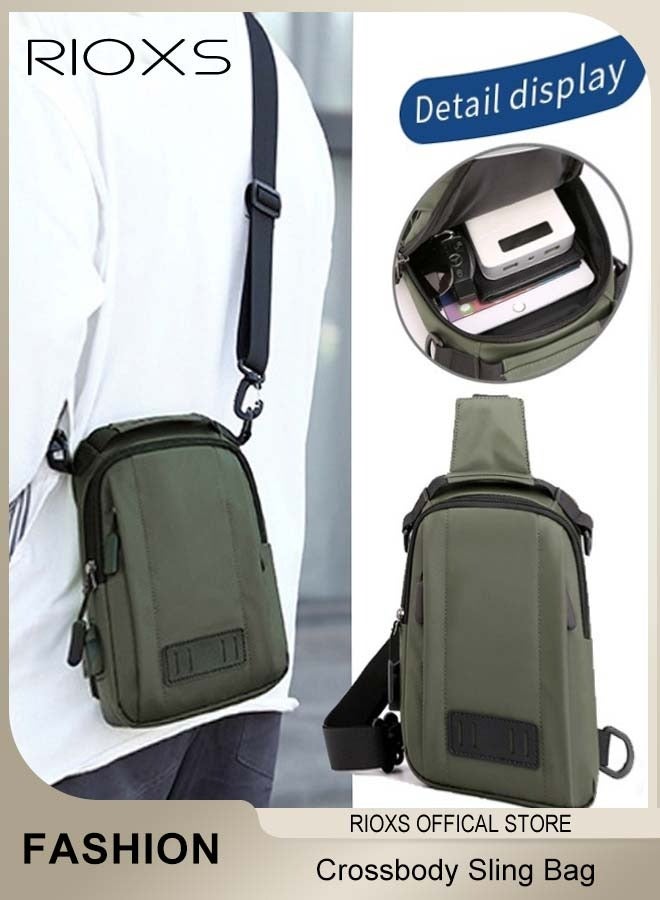 RIOXS Crossbody Sling Bag Body Chest Sling Shoulder Bag for Men Women Casual Shoulder Backpack Bag Lightweight Waterproof Daypack for Workout Travel, Hiking, Casual Use, Running Phone Holder for Men Women, Anti Theft Backpack for Traveling Chest Shoulder Bag - Image 2