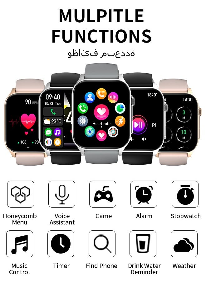 WAPIK - Korean Brand X5S Smart Watch,Business Smartwatch,Waterproof Fitness Watch, Bluetooth Calling,Smart watch for Men, Zinc Alloy Vacuum Plating, Heart Rate Monitoring,Smart watch for Women Silver - Image 1