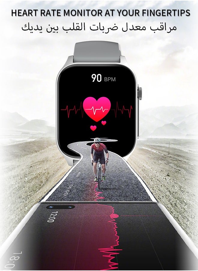 WAPIK - Korean Brand X5S Smart Watch,Business Smartwatch,Waterproof Fitness Watch, Bluetooth Calling,Smart watch for Men, Zinc Alloy Vacuum Plating, Heart Rate Monitoring,Smart watch for Women Silver - Image 1