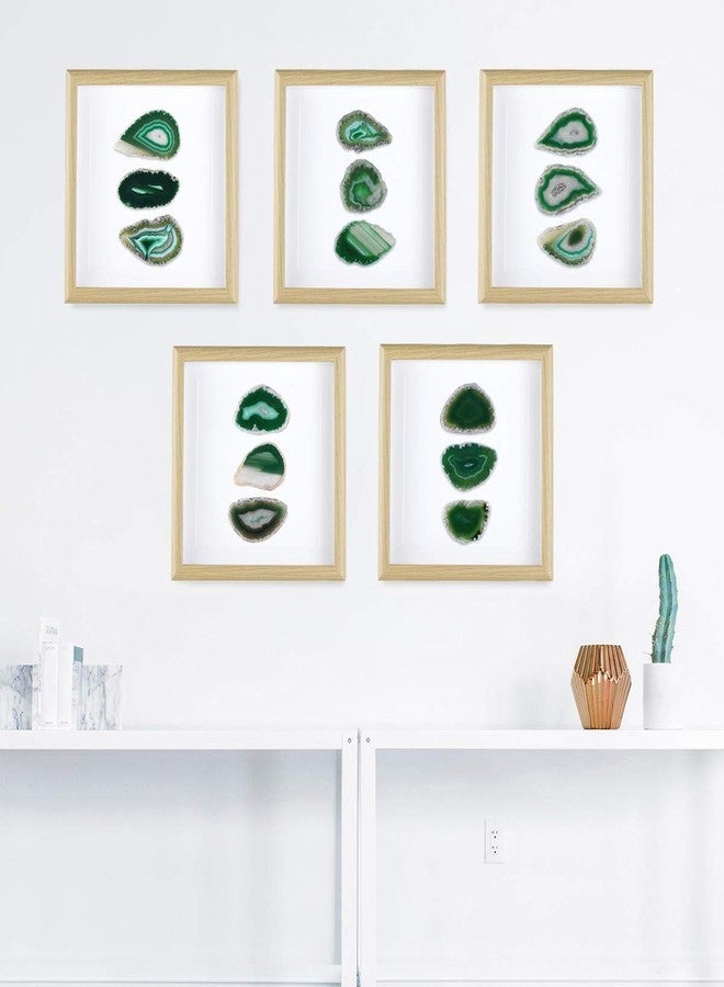 Rockcloud 8.8 inches Framed Agate Slice/Natural Agate Geode Gemstone Wall Decor Living Room Dorm Wedding Wall Art Table Top Display Home Decoration, Green - Image 2