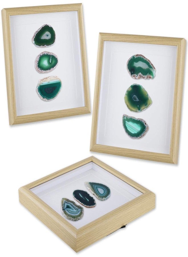 Rockcloud 8.8 inches Framed Agate Slice/Natural Agate Geode Gemstone Wall Decor Living Room Dorm Wedding Wall Art Table Top Display Home Decoration, Green - Image 3