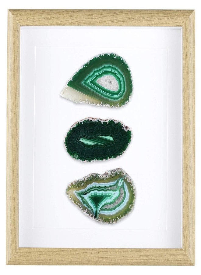 Rockcloud 8.8 inches Framed Agate Slice/Natural Agate Geode Gemstone Wall Decor Living Room Dorm Wedding Wall Art Table Top Display Home Decoration, Green - Image 1