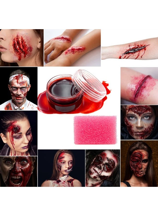 Immetee Scar Wax SFX Makeup Kit, Face & Body Paint, Christmas Halloween Makeup Kit, Fake Blood, Painting Brushes, Spatula, Stipple Sponge, Stage Theatrical Party Cosplay, Carnival  - Image 3