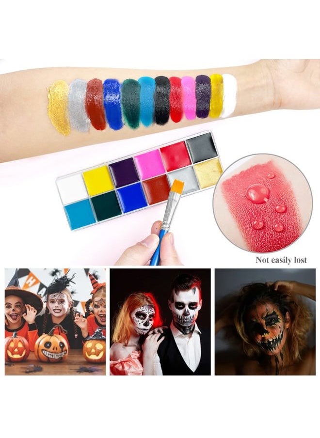 Immetee Scar Wax SFX Makeup Kit, Face & Body Paint, Christmas Halloween Makeup Kit, Fake Blood, Painting Brushes, Spatula, Stipple Sponge, Stage Theatrical Party Cosplay, Carnival  - Image 4
