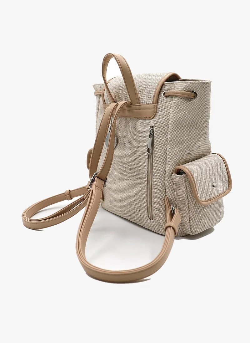 Marina Galanti Marina Galanti Women's Bulzi Multi-Pocket Backpack with Adjustable Straps – Off White / Camel