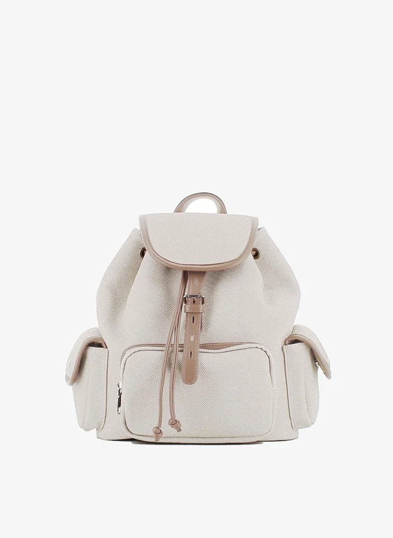 Marina Galanti Marina Galanti Women's Bulzi Multi-Pocket Backpack with Adjustable Straps – Off White / Camel