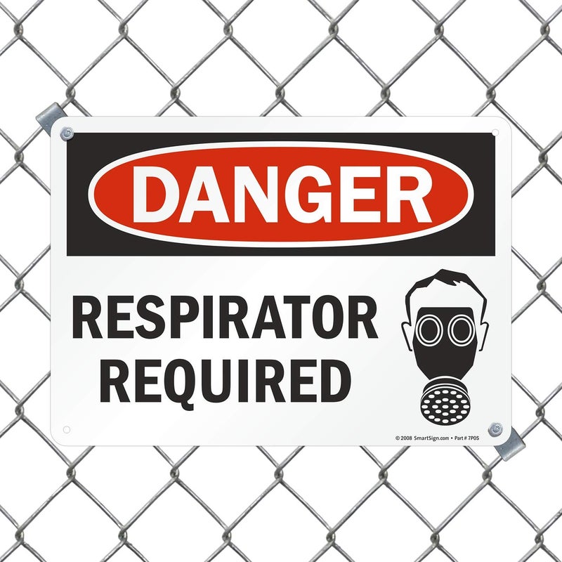 SmartSign "Danger - Respirator Required" Sign | 10" x 14" Aluminum - Image 2