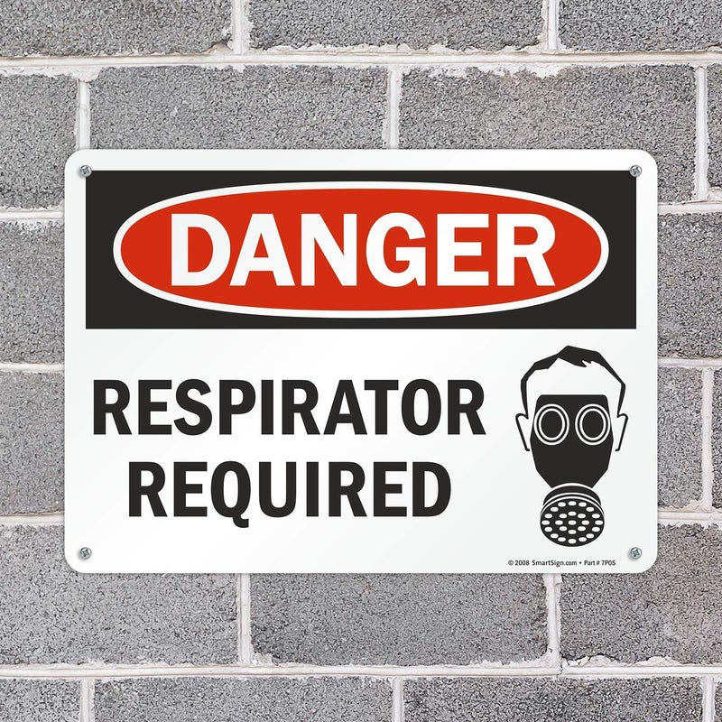 SmartSign "Danger - Respirator Required" Sign | 10" x 14" Aluminum - Image 3