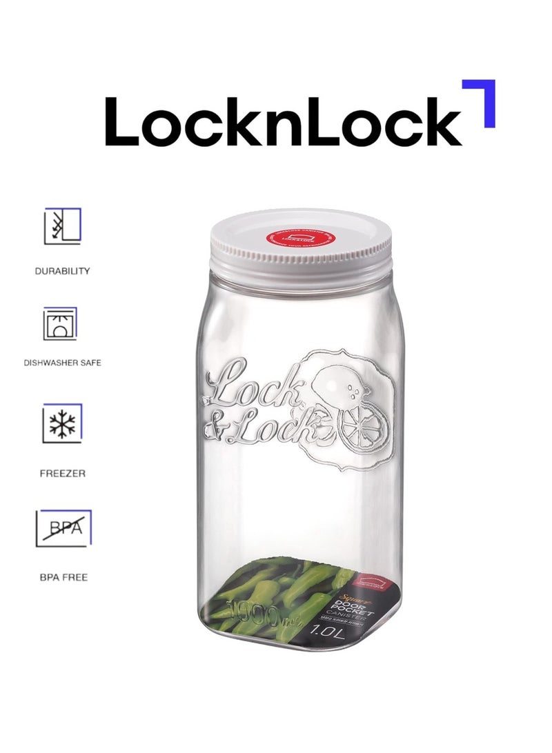 LOCK & LOCK حاوية لوكن لوك 1 لتر جيب الباب - حاوية طعام خالية من BPA مع ختم سيليكون للحفاظ على النضارة - Image 1