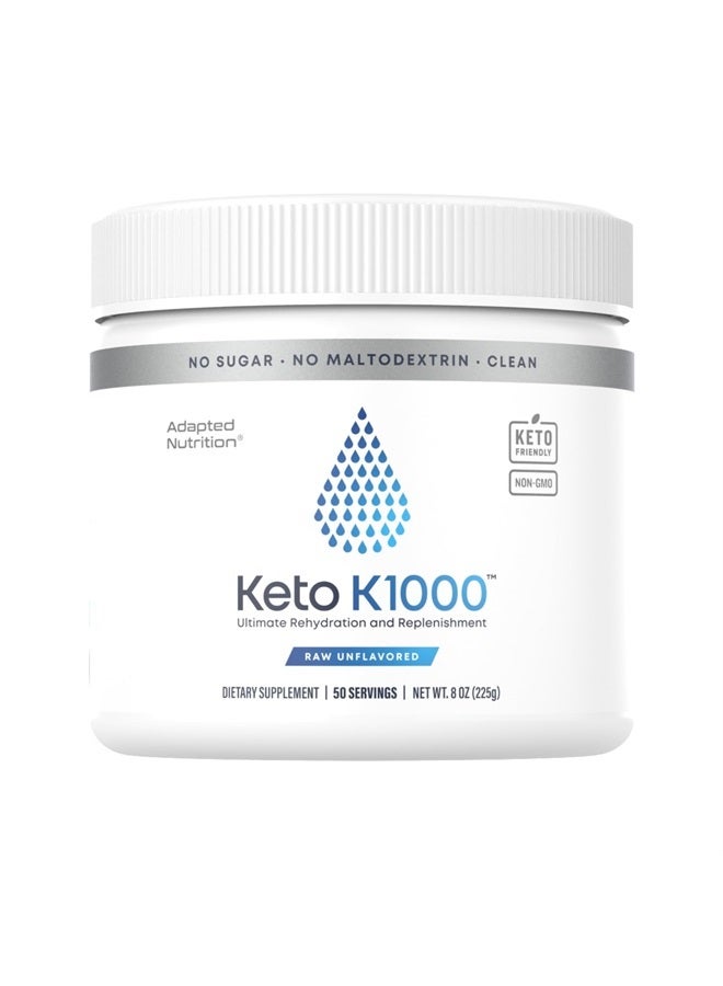Hi-Lyte Keto K1000 Electrolyte Powder | Unflavored | Hydration Supplement Drink Mix | Boost Energy & Beat Leg Cramps | No Sugar, No Stevia, No Maltodextrin | 50 Servings - Image 1