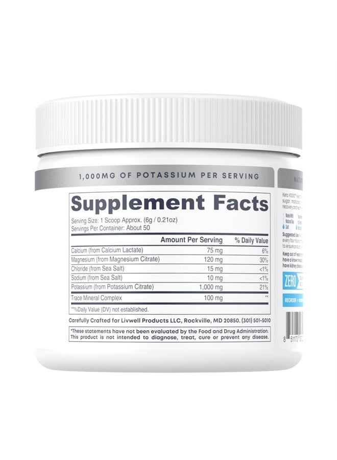 Hi-Lyte Keto K1000 Electrolyte Powder | Unflavored | Hydration Supplement Drink Mix | Boost Energy & Beat Leg Cramps | No Sugar, No Stevia, No Maltodextrin | 50 Servings - Image 3
