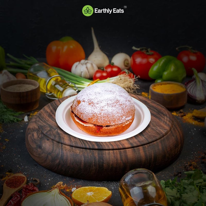 Earthly Eats 6 inch 50 Pack Disposable Bagasse Plates EcoFriendly Biodegradable Sugarcane Bagasse Plates for Serving Snacks Dinner Birthday Wedding Party Round White - Image 3