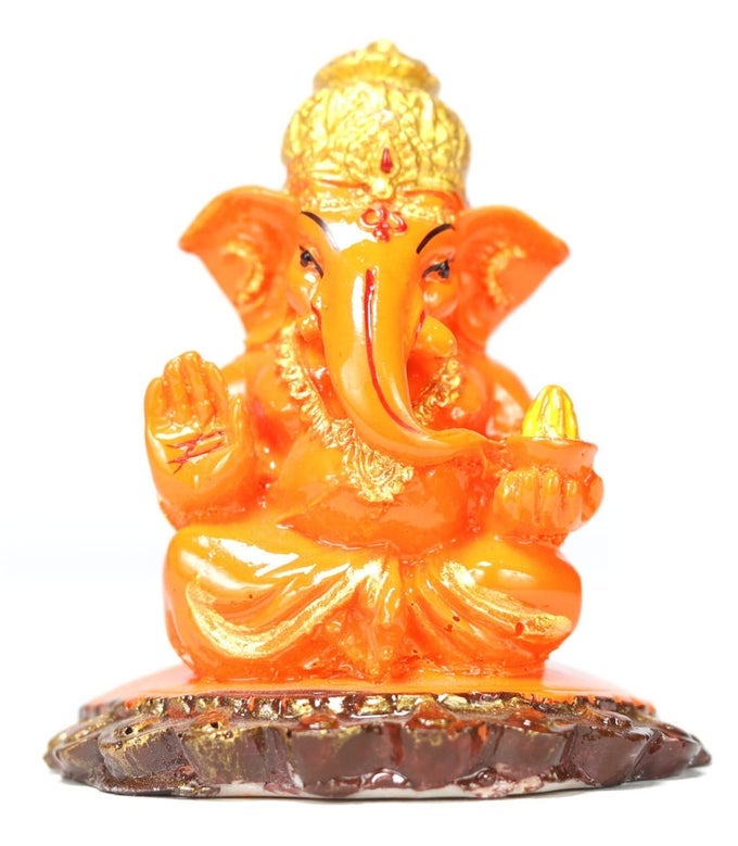 25 SMALL GANESHA STATUE SCULPTURE MINI LORD GANESH GANPATI POLYRESIN IDOL IN MULTICOLOUR GANESHA01