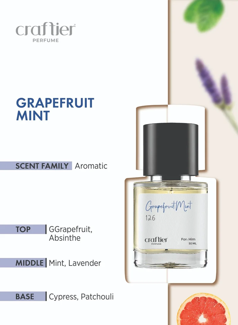 Craftier Perfume Inspired-Invictus Platinum GRAPEFRUIT MINT - Inspired of-INVICTUS PLATINUM, Eau De Parfum for Men - 50ml, Long Lasting Aromatic Fragrance Upto 16 Hrs, Travel Size Men's Perfume for Men | Best Price UAE