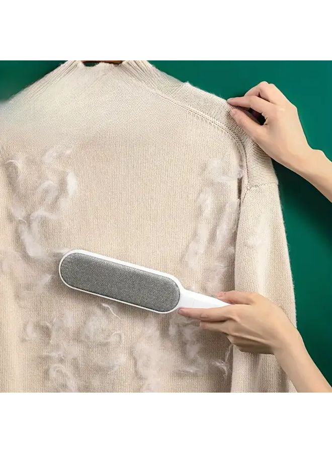 فرشاة رمادية مزدوجة الجوانب لإزالة الوبر من شعر الحيوانات الأليفة والغبار - منظف الأقمشة القابل لإعادة الاستخدام - Image 5