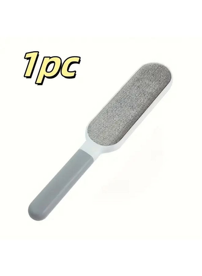 فرشاة رمادية مزدوجة الجوانب لإزالة الوبر من شعر الحيوانات الأليفة والغبار - منظف الأقمشة القابل لإعادة الاستخدام - Image 1