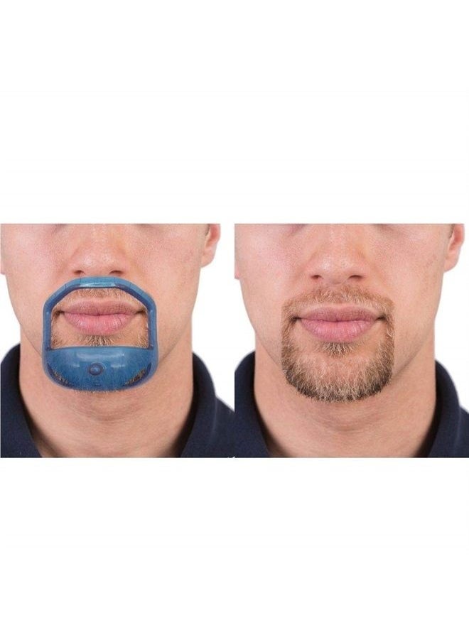 Sasha Square - 5 Sizes Set of French Beard or Goatee Shaving Template I Beard Trimming Tool I Guide to Shave Goatee I Reduce Shaving Time I Perfect Symmetric Beard Every Time I Shave Perfect Beard at Home (Blue) - Image 1