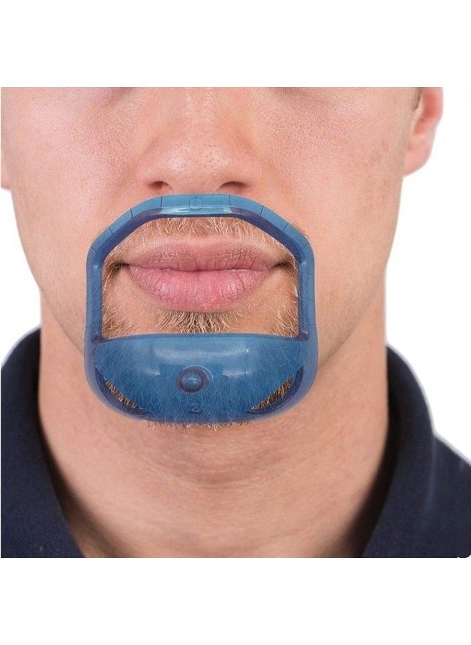 Sasha Square - 5 Sizes Set of French Beard or Goatee Shaving Template I Beard Trimming Tool I Guide to Shave Goatee I Reduce Shaving Time I Perfect Symmetric Beard Every Time I Shave Perfect Beard at Home (Blue) - Image 1