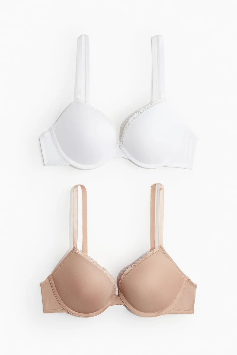 H&M  2-pack microfibre push-up bras for Women | Best Price UAE