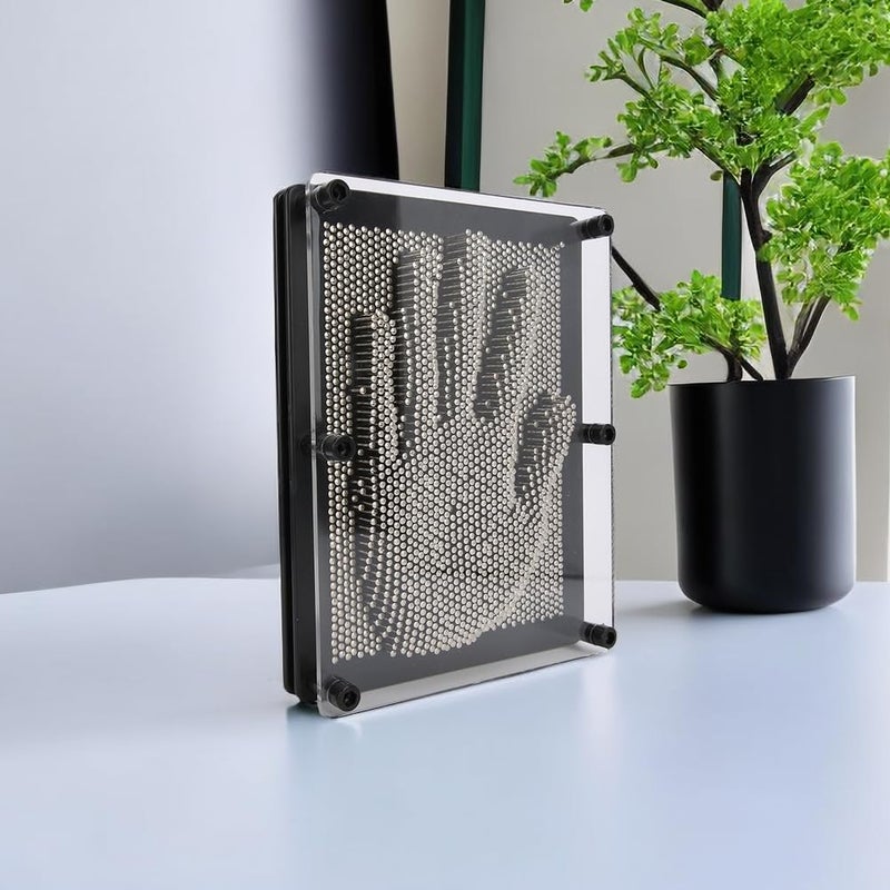 Garosa 3D Clone Pin Art Toy Hand Mold Metal Board Handprint Needle Toy Gift Home Office Desktop Decoration Ornament(L) - Image 3