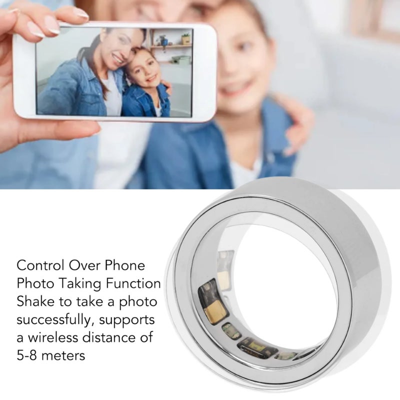 Smart Health Ring: Silver Size 21 Premium Aluminum Alloy & Ceramic Build - IPX8 100M Waterproof Fitness Health Tracker for Daily Health Monitoring, Sports & Water Activities - Image 5