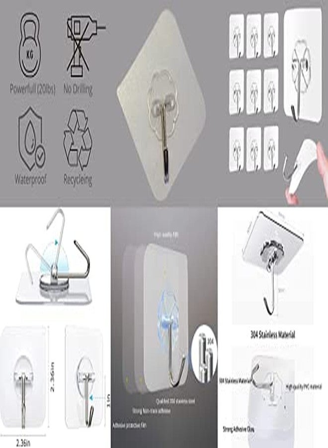 ARLICODECK Multipurpose Plastic Self-Adhesive Heavy Duty Hook - Pack of 30 - Image 5