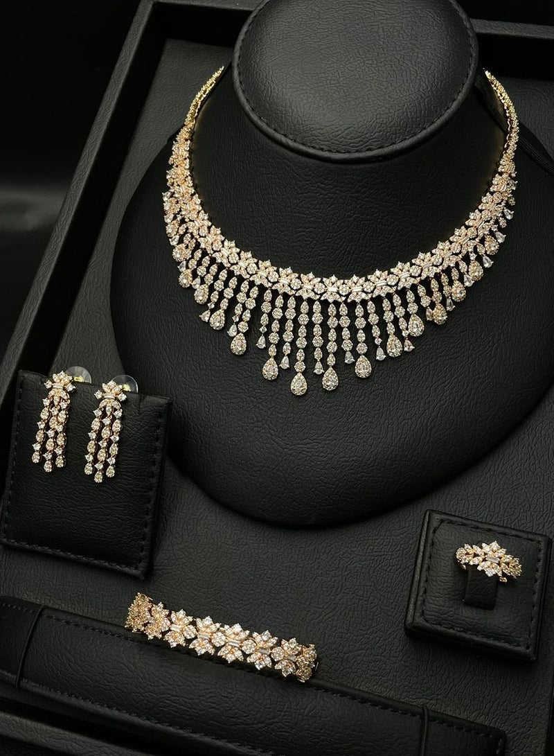 Elysian Jewelry High-Quality Zircon & Gold-Plated Wedding Set - Image 1