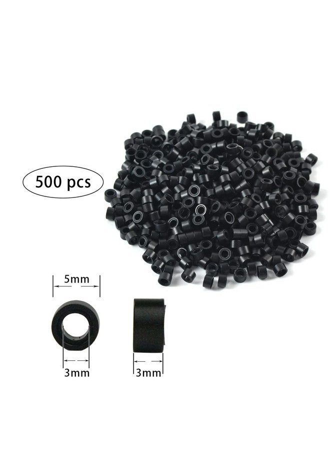 YTBYT Hair Extensions Tool Kit Black Hair Pliers Pulling Hook Bead Device Tool Kits And 500 Pcs 5 Mm Micro Links Rings Beads ( Black ) - Image 3