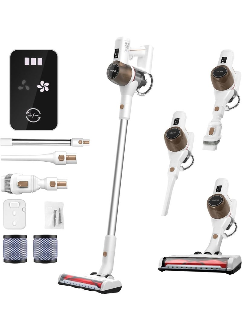 Xoopla Cordless Vacuum Cleaner, 42Kpa Powerful Suction Stick Vacuum Cleaner, Up to 60Mins Runtime, 2 Power Modes LED Touch Screen, Ideal for Home, Car, Hard Floor, Carpet, Pet Hair - Image 1