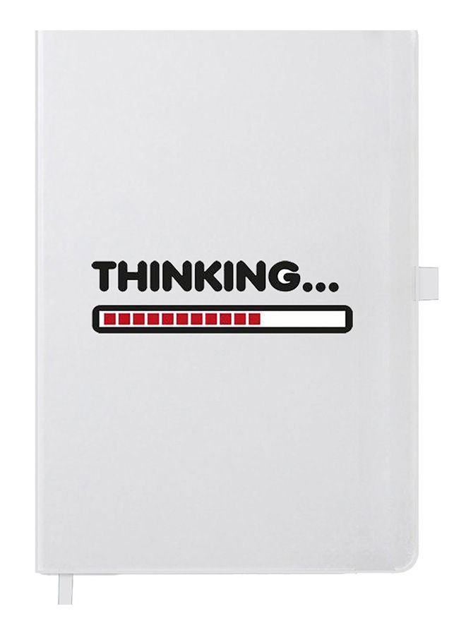 Theodor Designer A5 Thick White Hardcover Notebook Thinking - Image 1