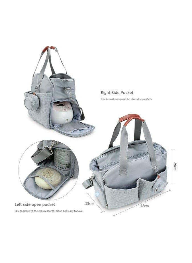عام حقيبة حفاضات Tote Bag - حقيبة مضخة الثدي، منظم لحمل الحفاضات مع حقيبة للرضّاعة، حقيبة ماما متعددة الاستخدامات للعمل ونهاية الأسبوع.  - Image 2