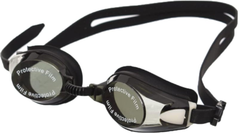 Silicone Anti Fog Swimming Goggles With Adjustable Silicone Strap And Nose Clip Suitable For Kids - Black